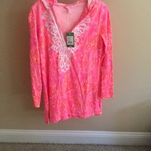Lilly Pulitzer tappin it back coverup in tiki pink